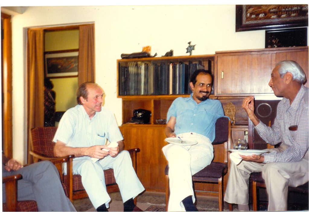 Anatol Roshko, Roddam Narasimha and Satish Dhawan, all students of Hans Liepmann (Photo courtesy: Roddam Narasimha)