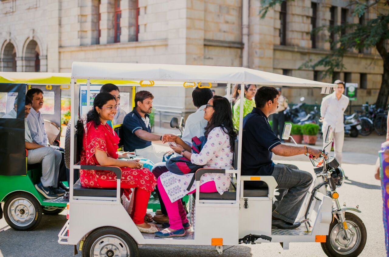 Trial Run for Electric Rickshaws on Campus Connect with IISc