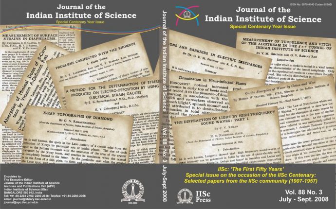 The Many Avatars Of The Journal Of The Indian Institute Of Science ...